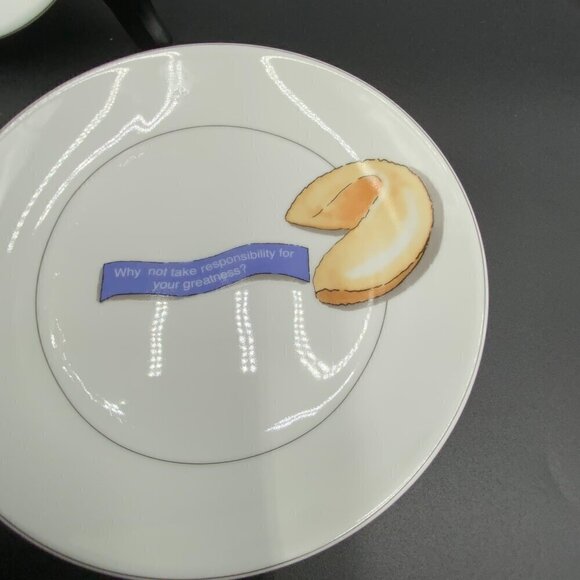 Set of 4 Fortune Cookie Appetizer Plates Nancy Green Boston Warehouse Trdg 2002 - Picture 4 of 8